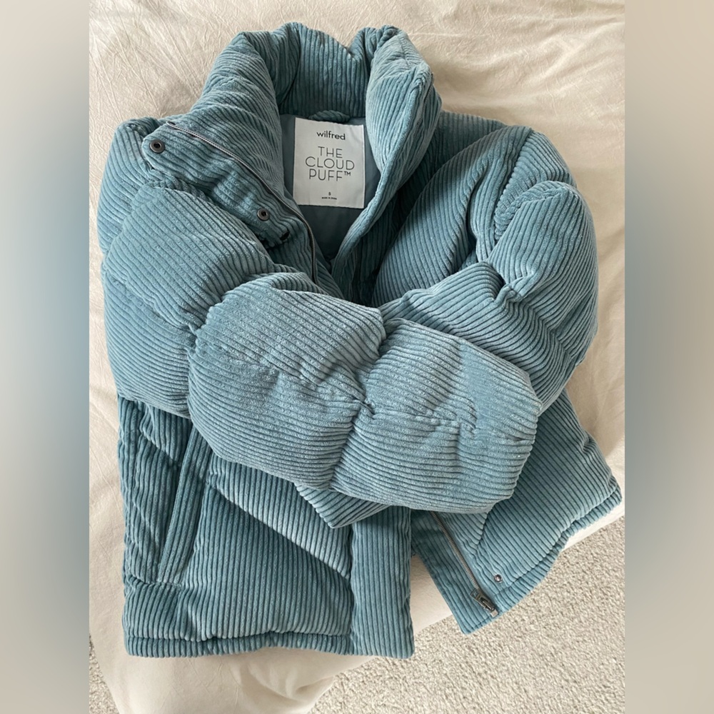 Aritzia Wilfred THE CLOUD PUFF Corduroy Down Womens Jacket Size Small